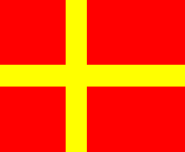[cross flag of Scania: red with a yellow Scandinavian cross]